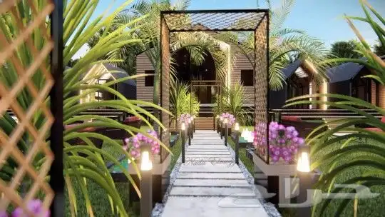 تصميم 3d مزرعة وكافيه خارجي 8