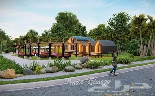 تصميم 3d مزرعة وكافيه خارجي 2