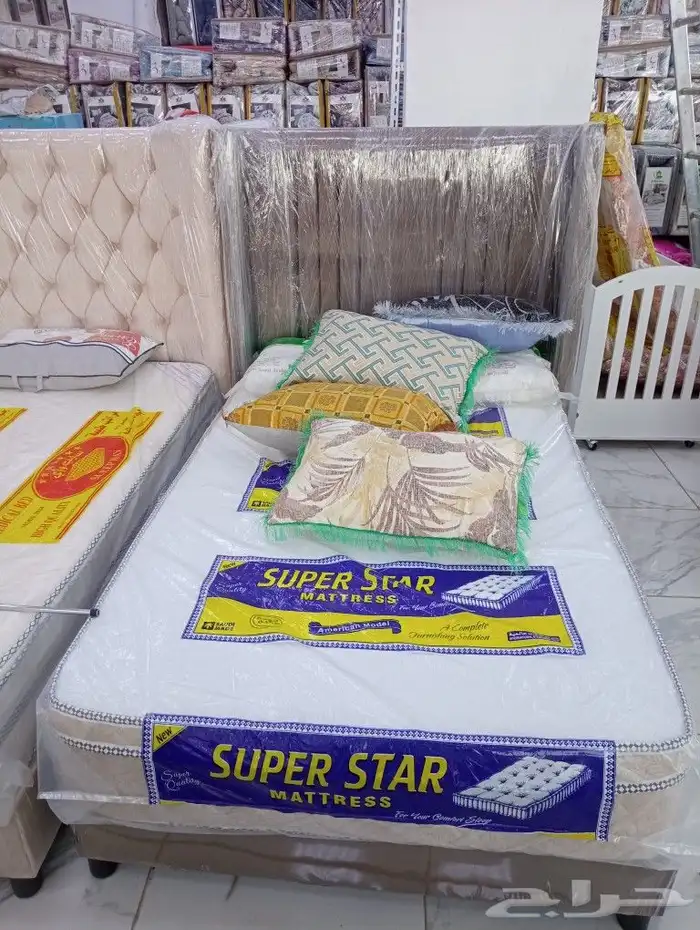 سراير حديد وبكس خشب مراتب ومفارش وبطانيات 4