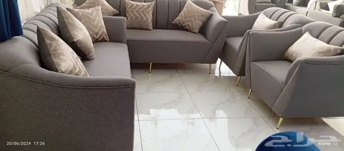 كنب جديد جاهز حرف ال و7نفر بأسعار مناسبة شامل التوصيل 37