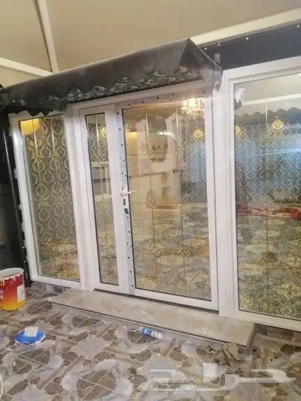 الا لمونيوم سرايا باب دبل زجاج 0