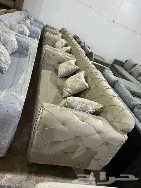 كنب جديد جاهز حرف ال و7نفر بأسعار مناسبة شامل التوصيل 8