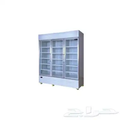 ثلاجة عرض 3 باب زجاج أسود وأبيض 3