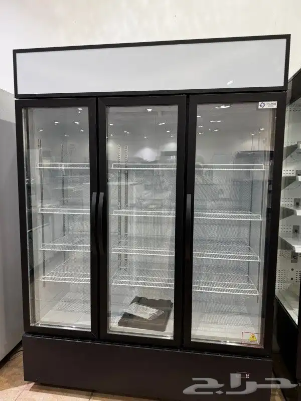ثلاجة عرض 3 باب زجاج أسود وأبيض 0
