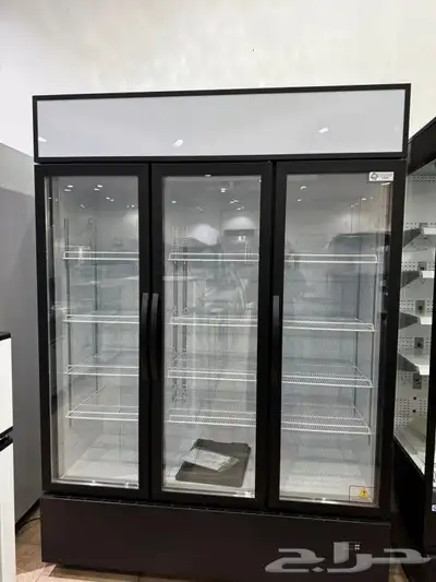 ثلاجة عرض 3 باب زجاج أسود وأبيض 2