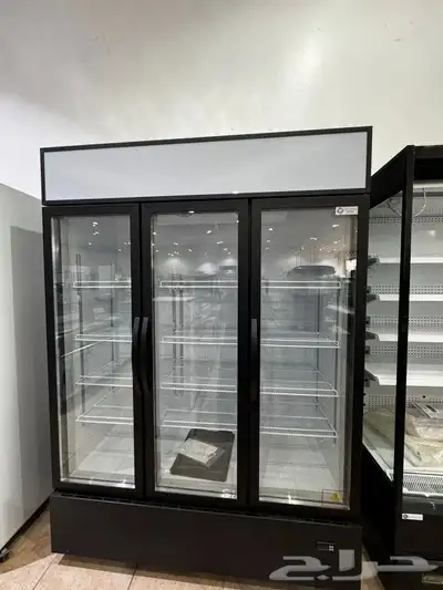ثلاجة عرض 3 باب زجاج أسود وأبيض 4
