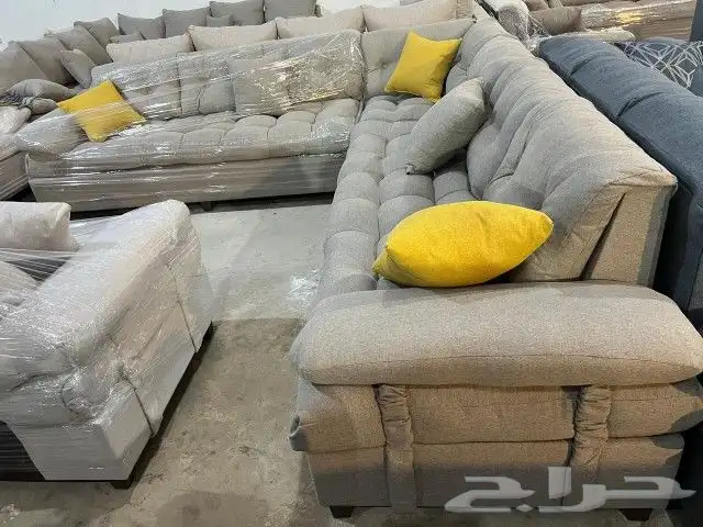 كنب جديد جاهز حرف ال و7نفر بأسعار مناسبة شامل التوصيل 34