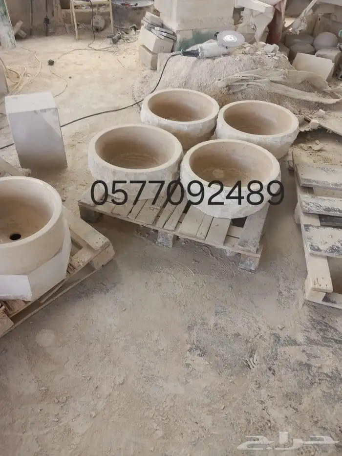 احواض حجر وجه جبل مغاسل حجر تزيين 1