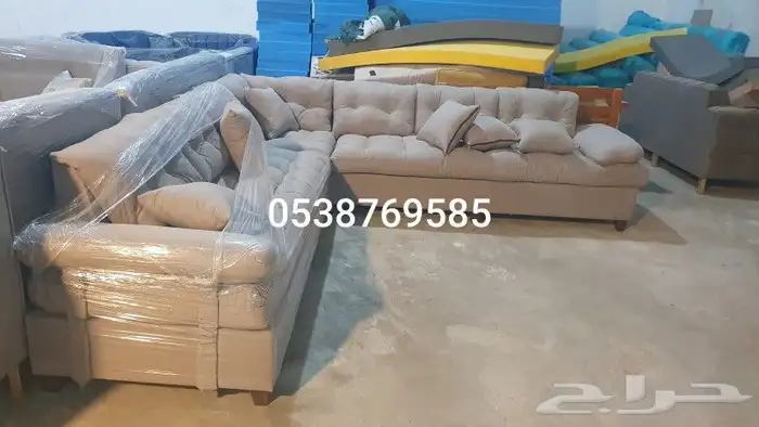 كنب جديد جاهز حرف ال و7نفر شامل التوصيل 8