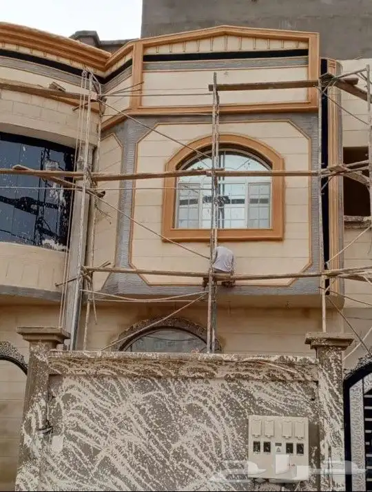 لياسه ملونه بطحاء الرياض اسمنت ابيض تلييس ملون ديكورات خارجي 9