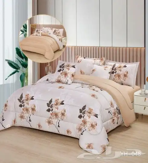 مفروشات سرير وجهين مشجر وساده 17