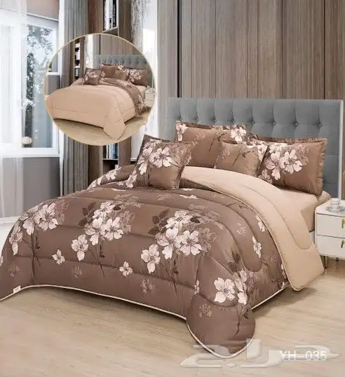 مفروشات سرير وجهين مشجر وساده 13