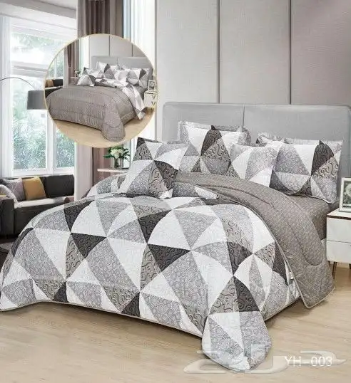 مفروشات سرير وجهين مشجر وساده 0