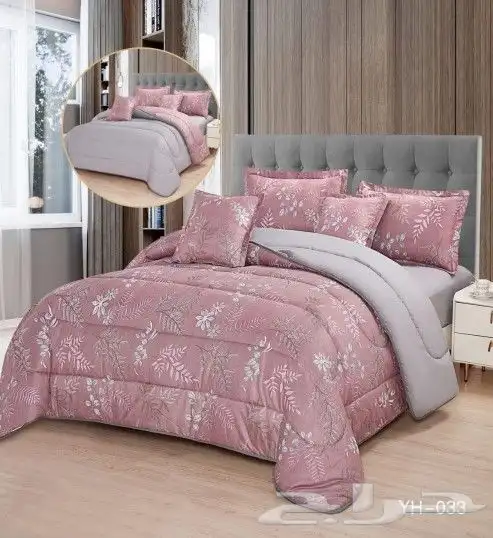 مفروشات سرير وجهين مشجر وساده 14