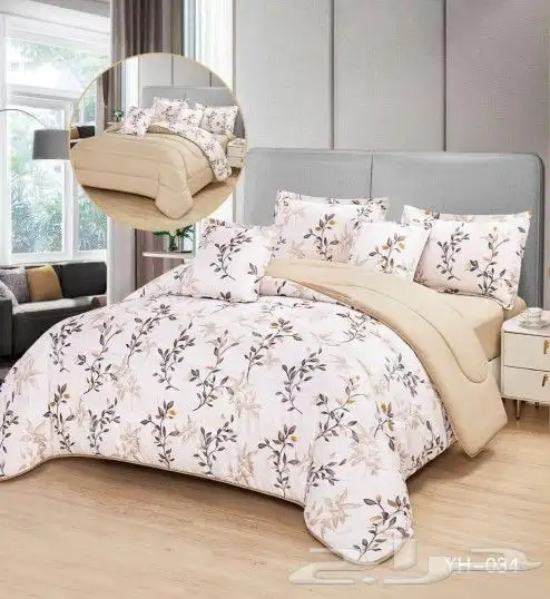 مفروشات سرير وجهين مشجر وساده 12