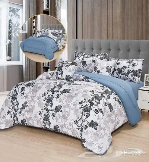 مفروشات سرير وجهين مشجر وساده 10