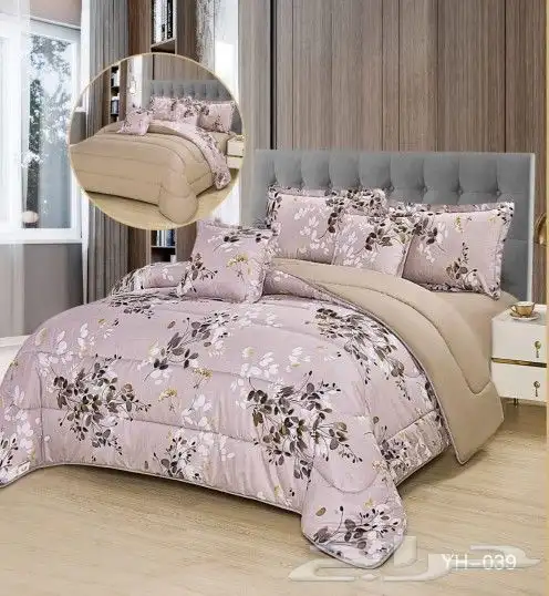 مفروشات سرير وجهين مشجر وساده 11