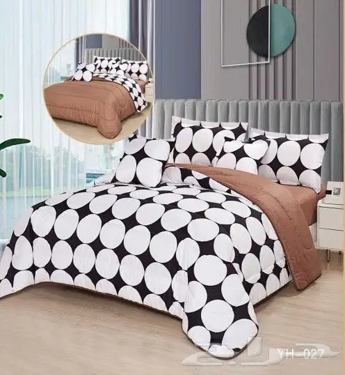 مفروشات سرير وجهين مشجر وساده 6