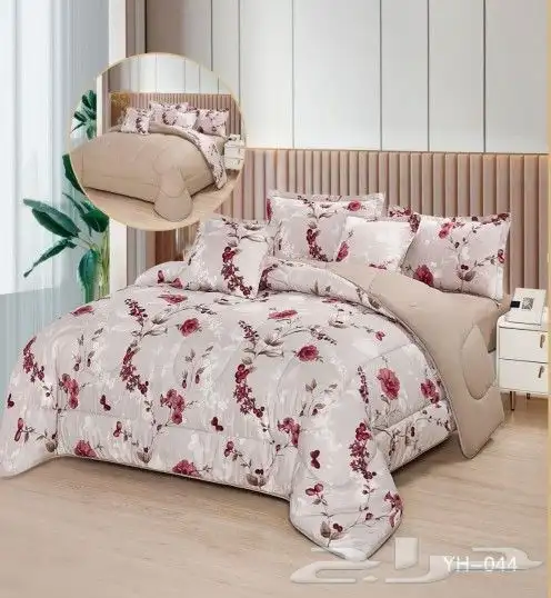 مفروشات سرير وجهين مشجر وساده 16