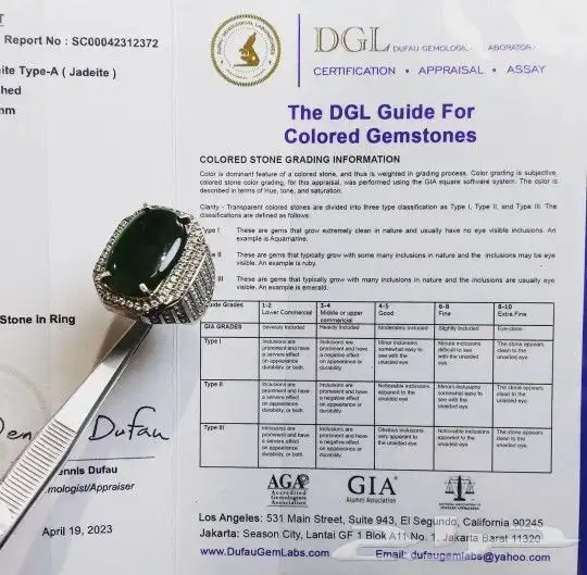 خاتم جاد بورمي طبيعي فاخر 10