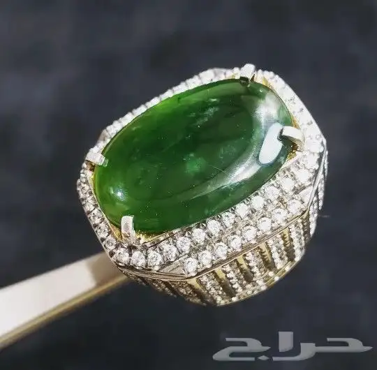 خاتم جاد بورمي طبيعي فاخر 13