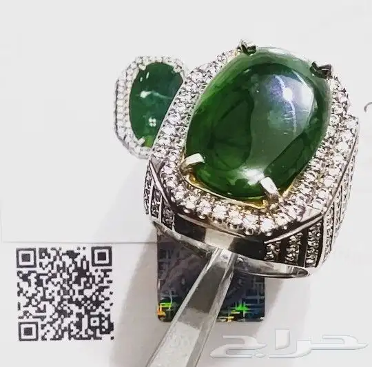 خاتم جاد بورمي طبيعي فاخر 12