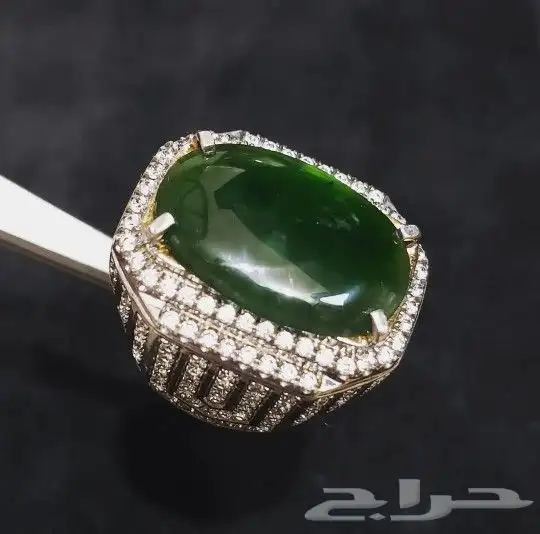 خاتم جاد بورمي طبيعي فاخر 5