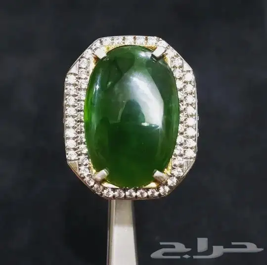 خاتم جاد بورمي طبيعي فاخر 7