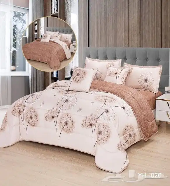 مفروشات سرير وجهين مشجر وساده 29