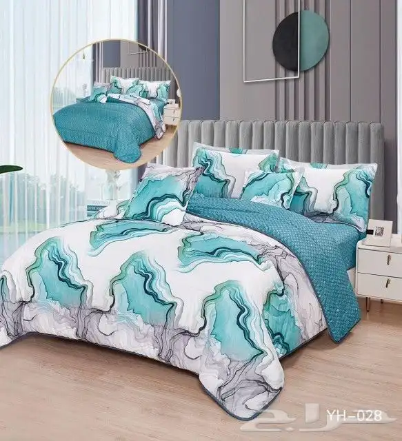 مفروشات سرير وجهين مشجر وساده 28