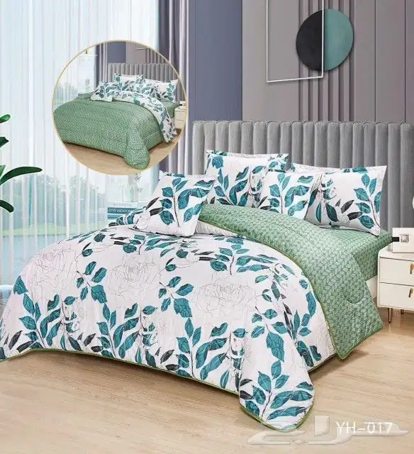 مفروشات سرير وجهين مشجر وساده 36