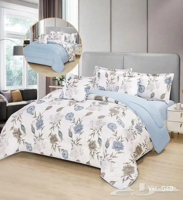 مفروشات سرير وجهين مشجر وساده 22