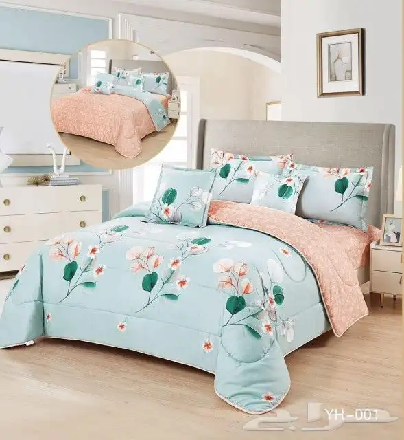 مفروشات سرير وجهين مشجر وساده 35