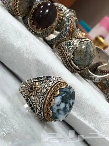 خواتم عقيق أصلي فضة تركية اصلي عيار 925 بيع مستعجل 0