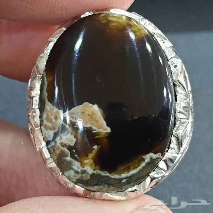 خاتم عقيق يماني خرايطي فاخره 0