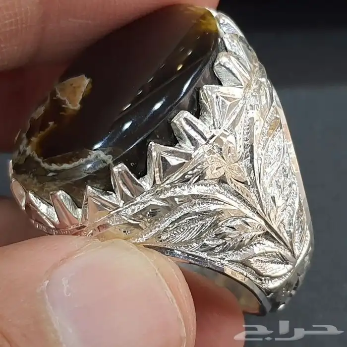 خاتم عقيق يماني خرايطي فاخره 1