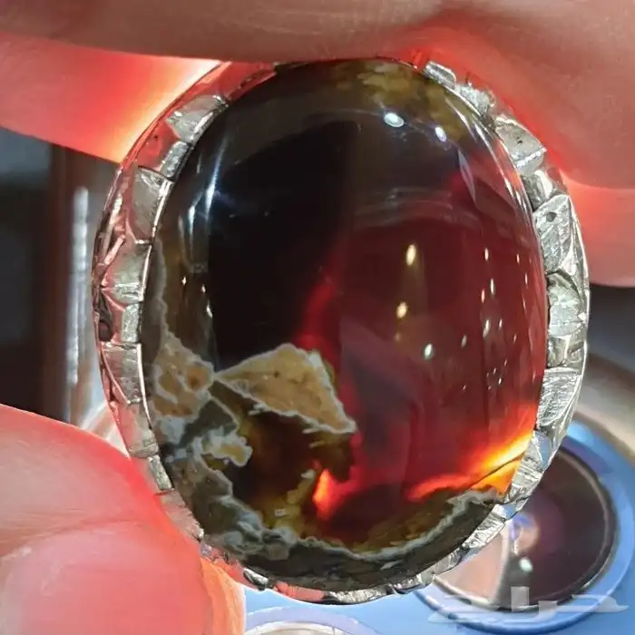 خاتم عقيق يماني خرايطي فاخره 3