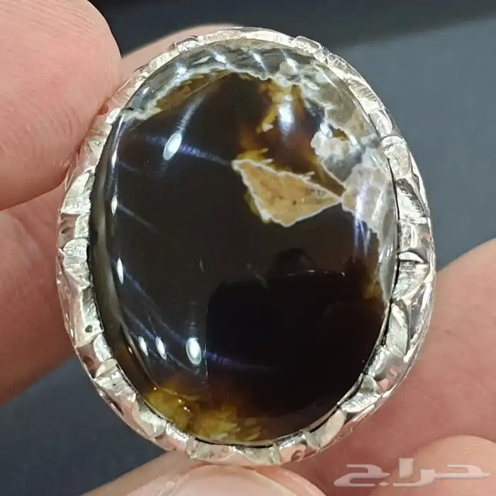 خاتم عقيق يماني خرايطي فاخره 5