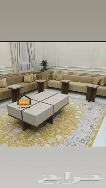 طاولات قهوة طاولات خدمة طاولة قهوة خشب قشرة الجوز ركن كوفي 2