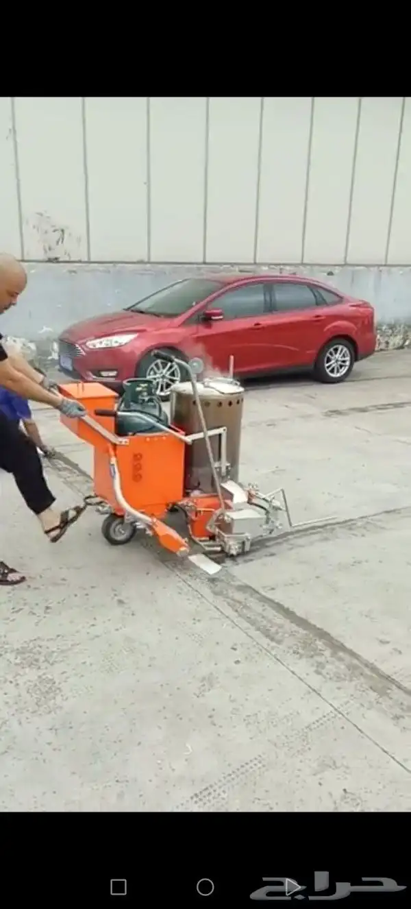 تخطيط بويات الاسفلت حراري وبارد يدوي ومكينه 6