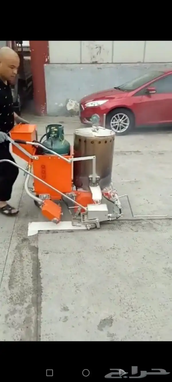 تخطيط بويات الاسفلت حراري وبارد يدوي ومكينه 5