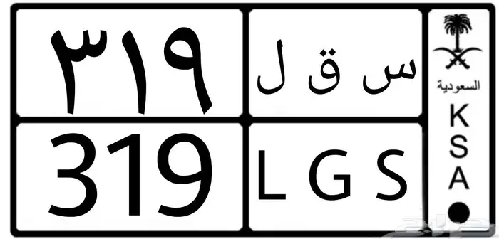 لوحه للبيع س ق ل 319 خصوصي 0