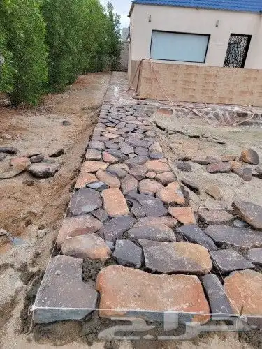 تلبيسات بالحجر الطبيعي وممرات وحجر نهري وابراج بالحجر الطبيع 6