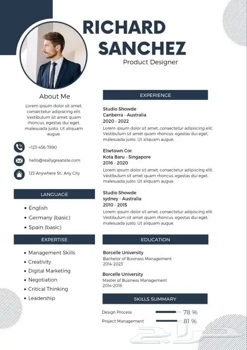 تصميم سيرة ذاتية احترافية CV 0