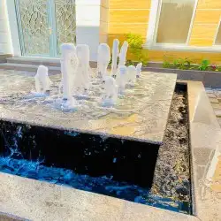 تنسيق حدائق بالأحساء شلالات ونوافير باركيه خارجي 8