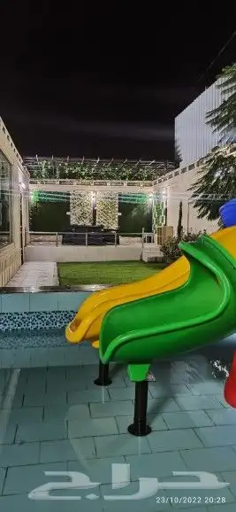 استراحة قسمين مسبح كبار ومسبح صغارألعاب مائيه وملعب صابوني م 24