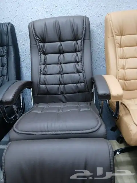 كراسي مكتبيه دوار وثابت جلد وشبك 8