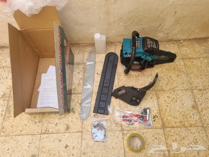 للبيع منشار حطب بانزين كهربائي وصلة منشار كما يوجد جنازير 2