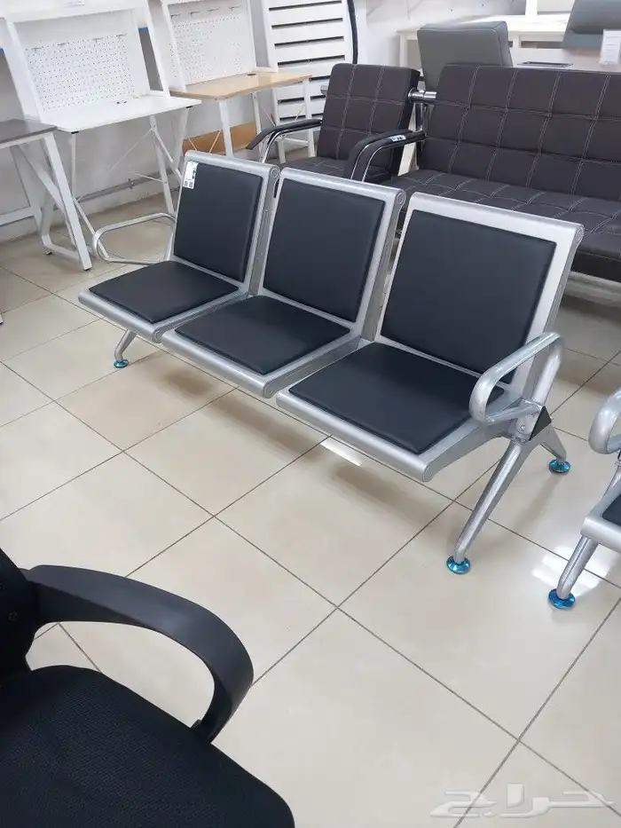كراسي انتظار كروم وجلد 0