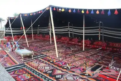 بيوت شعر وطرابيل ماء و يوجد ظلال غنم ويوجد 3